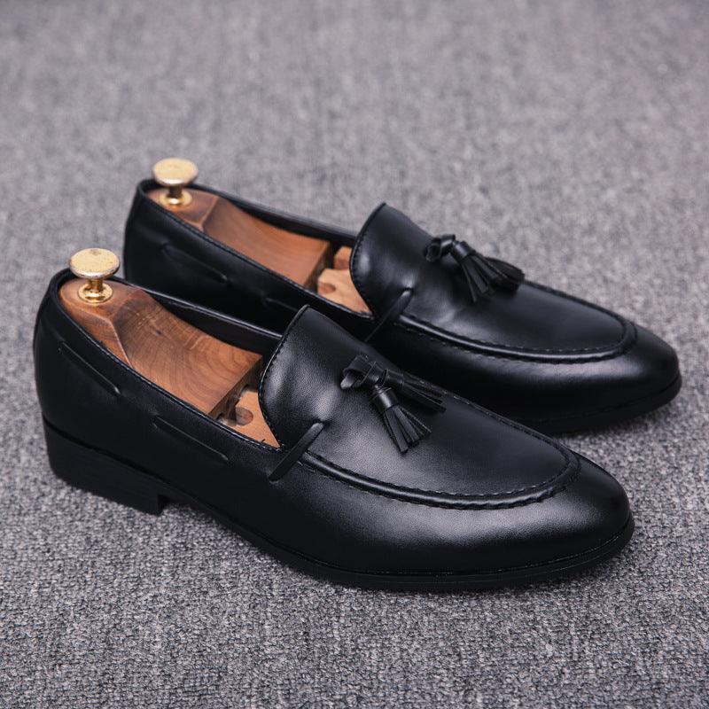 Tassel Men's Shoes Korean Style Shaved Leather Retro Pointed Toe Shoes - Trendha