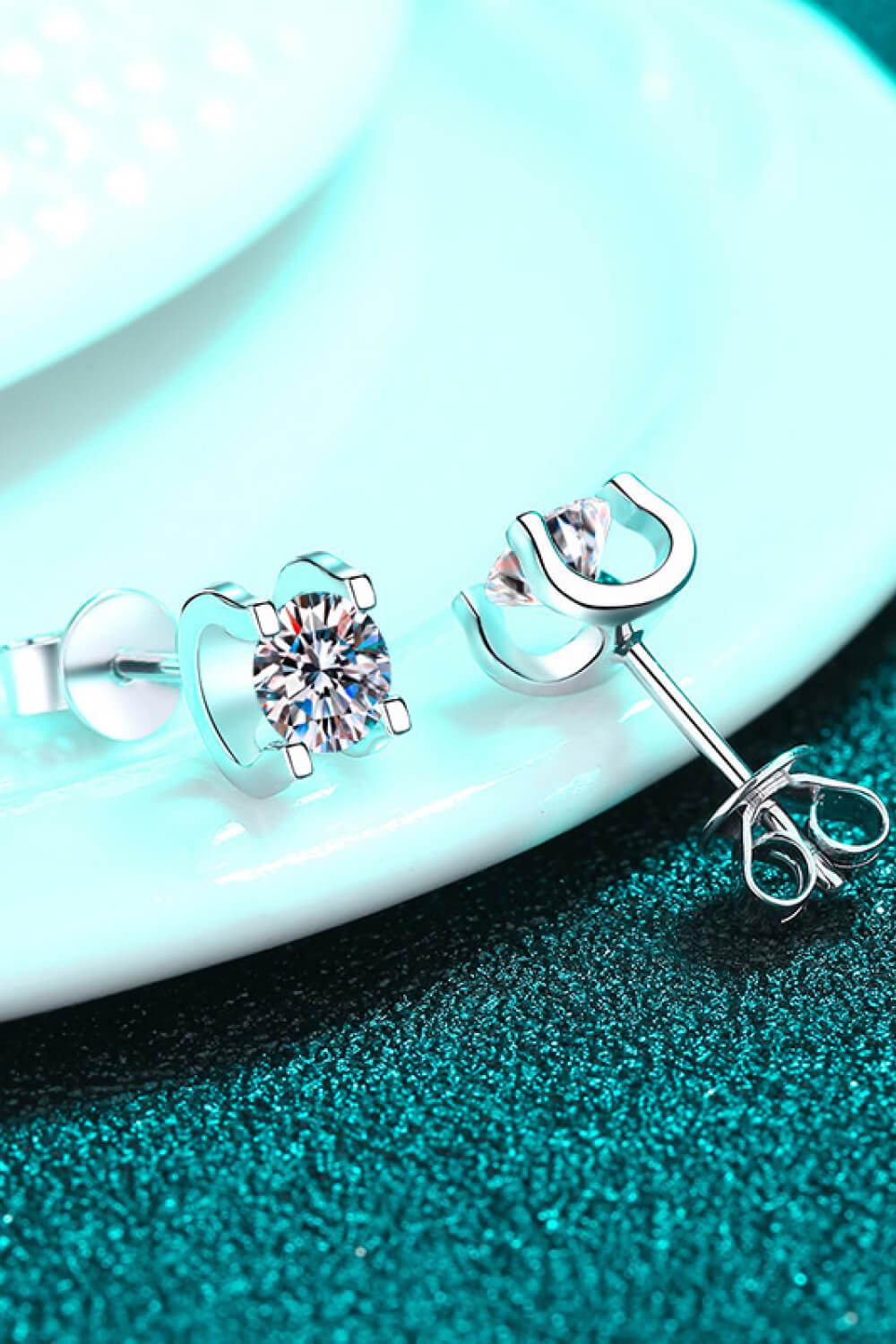 Limitless Love 1 Carat Moissanite Stud Earrings - Trendha
