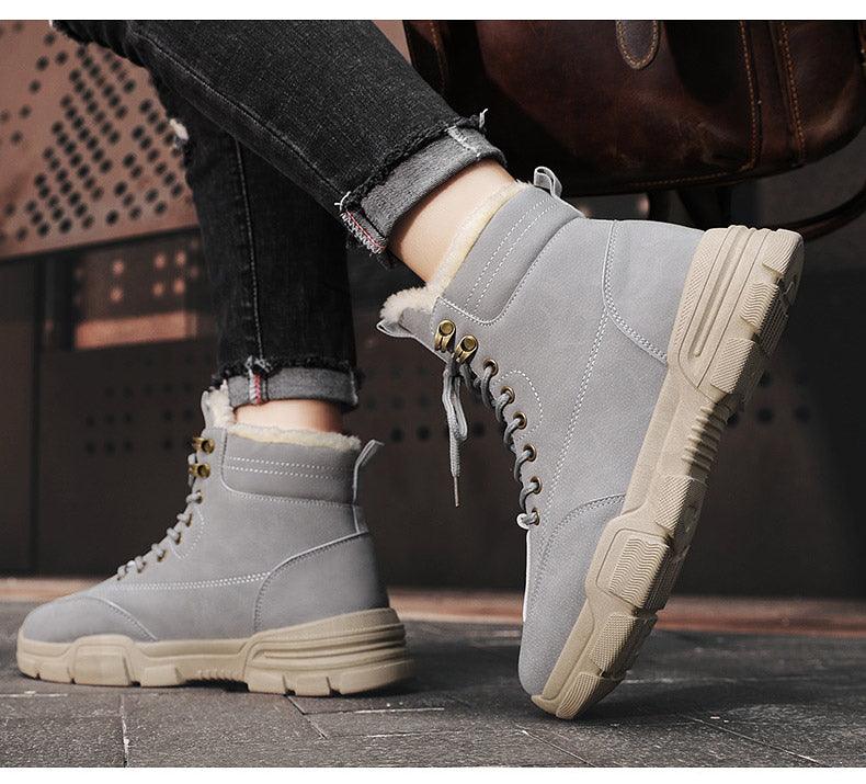 Fashion Men's Thick And Velvet Warm Cotton Shoes - Trendha