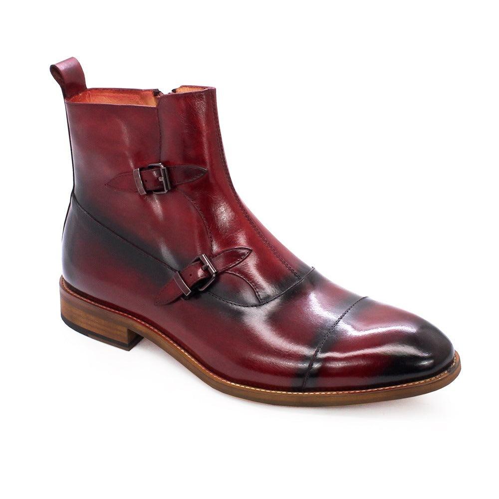 Men High Top Leather Three Joint Shoes - Trendha