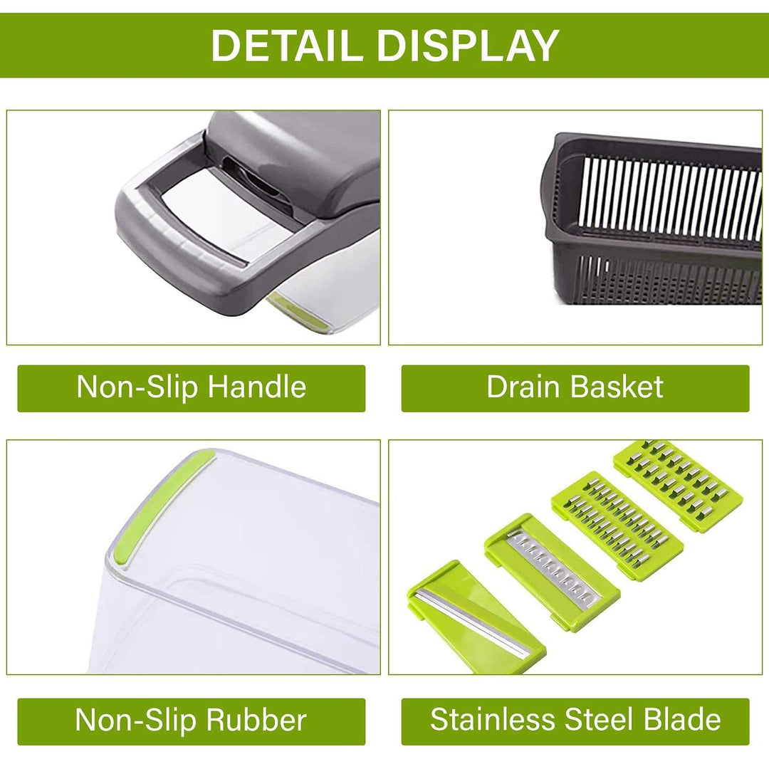 12 In 1 Manual Vegetable Chopper Kitchen Gadgets Food Chopper Onion Cutter Vegetable Slicer - Trendha
