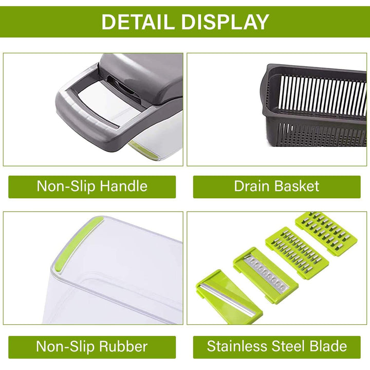 12 In 1 Manual Vegetable Chopper Kitchen Gadgets Food Chopper Onion Cutter Vegetable Slicer - Trendha