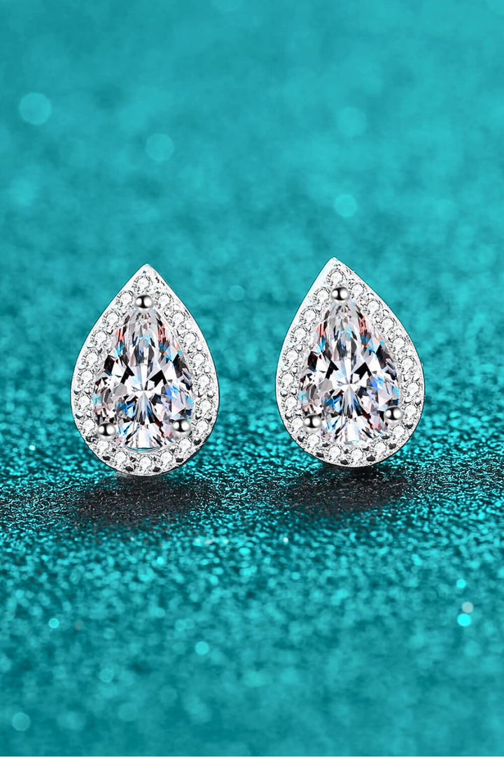 Moissanite Teardrop Stud Earrings - Trendha