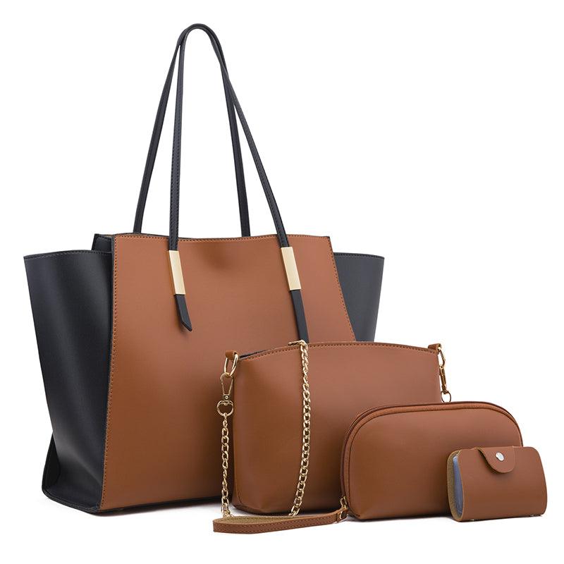 Women's solid color four-piece bag - Trendha