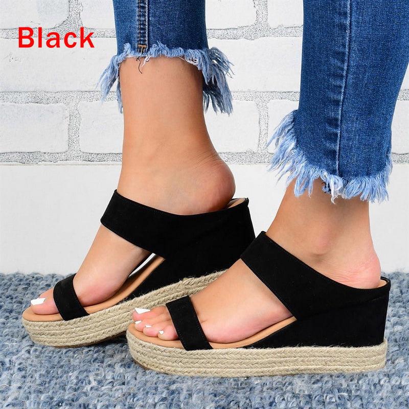Lady's Sandals with Wedge Heel Twine - European and American Style Fashion Footwear - Trendha