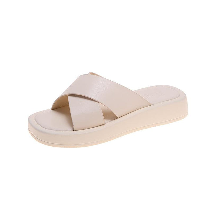 New Korean Style Round Head Casual Word With Crossed Sponge Cake - Trendha