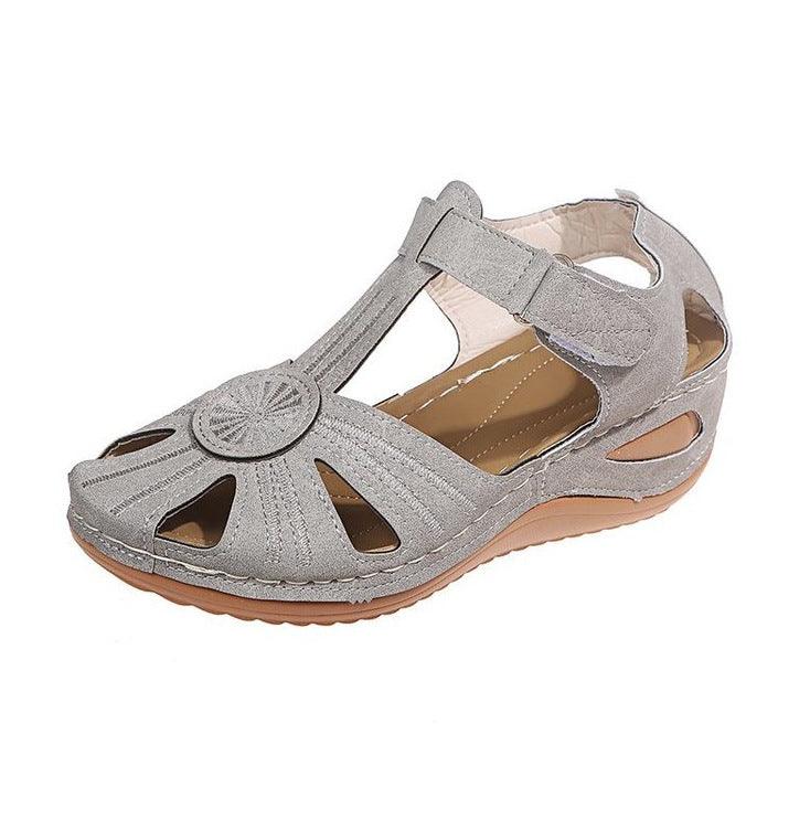 Thick-Soled Velcro Women's Hollow Sandals - Trendha