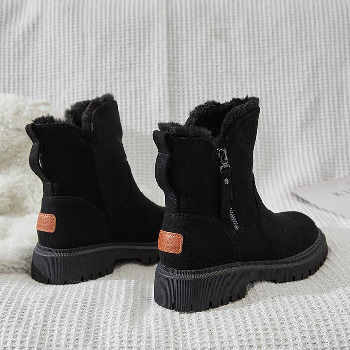 Snow Boots Women's Shoes Fur One In Winter Leather Cotton - Trendha