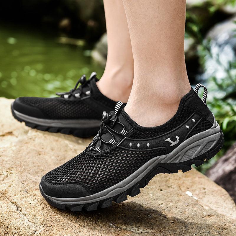 Men's Hollow Mesh Travel Hiking Shoes - Trendha
