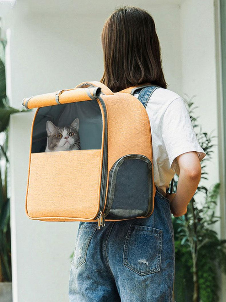 Cat Going Out Portable Large Capacity Canvas Backpack - Trendha