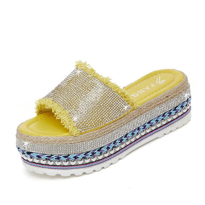 Casual Sponge Cake Thick-soled Increase Women's Slippers - Trendha