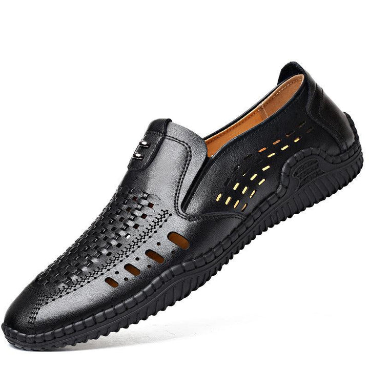 Breathable Leather Sandals Hollow Shoes - Trendha