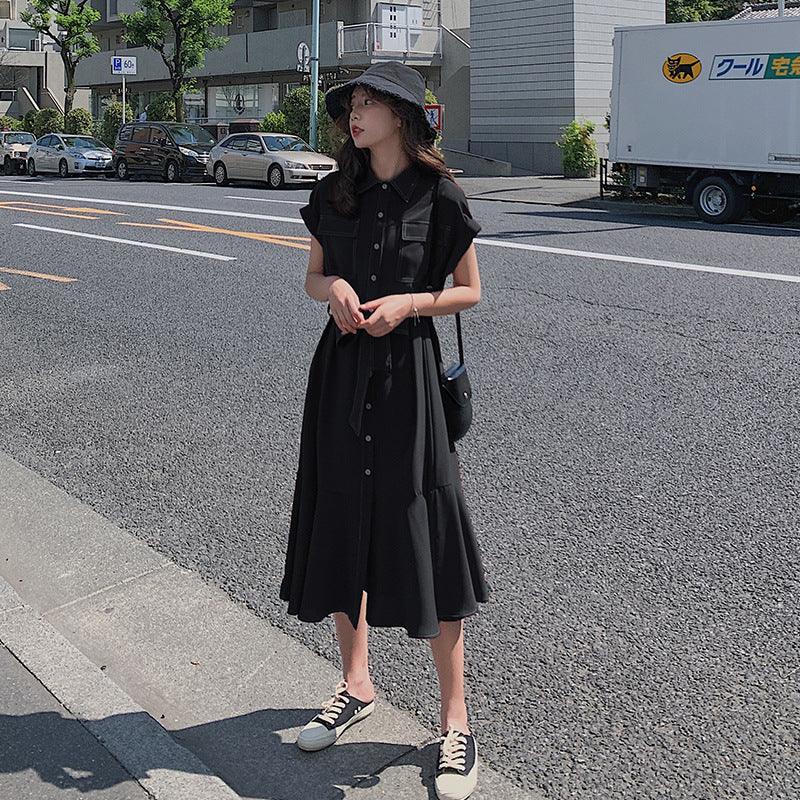 French Hepburn fishtail shirt dress