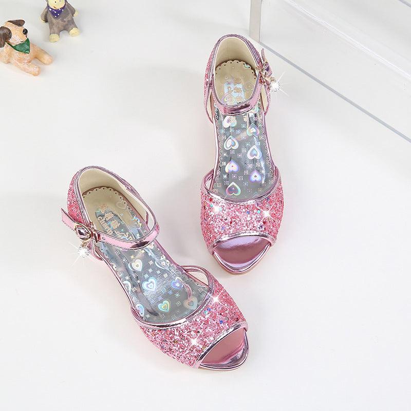Girls' High Heel Leather Sandals With Soft Sole - Trendha