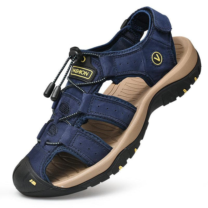 Sandals Men's Trendy Leather Toe Slippers Outdoor Sports Casual Shoes - Trendha
