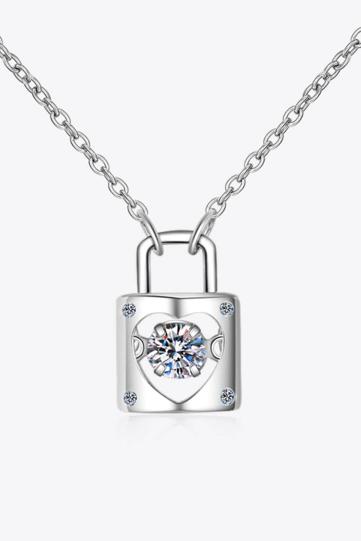 Moissanite Lock Pendant Necklace - Trendha