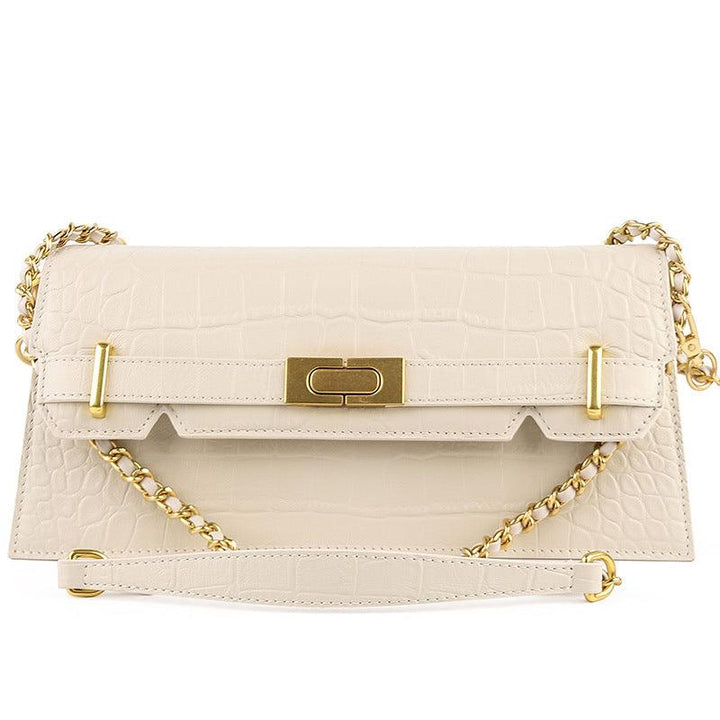 Simple Design Cowhide Chain One-shoulder Diagonal Bag - Trendha
