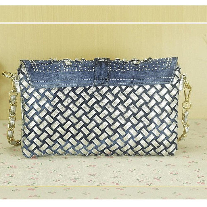 Diamond Denim One-shoulder Crossbody Bag - Trendha