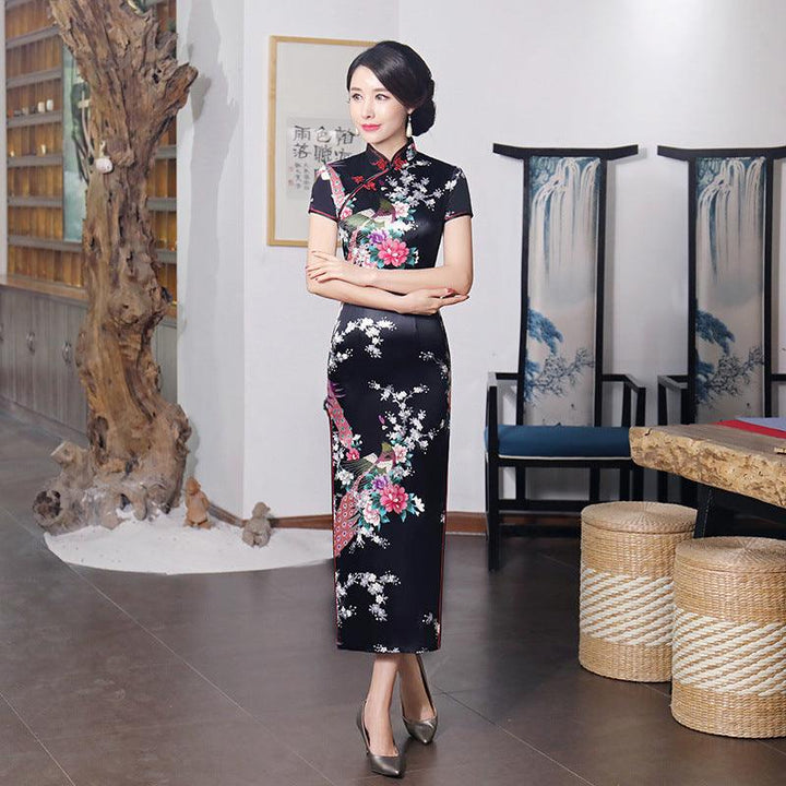 Chinese style spring and summer improved cheongsam dress long - Trendha