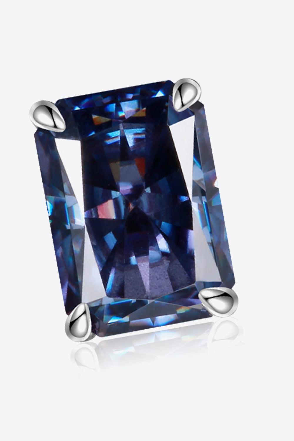 2 Carat Rectangle Moissanite 4-Prong Stud Earrings - Trendha