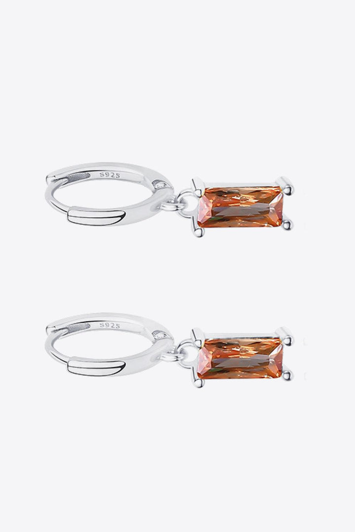 Retro 925 Sterling Silver Cubic Zirconia Drop Earrings - Trendha