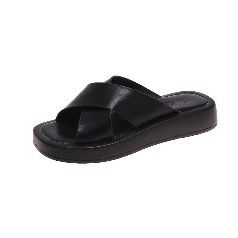 New Korean Style Round Head Casual Word With Crossed Sponge Cake - Trendha