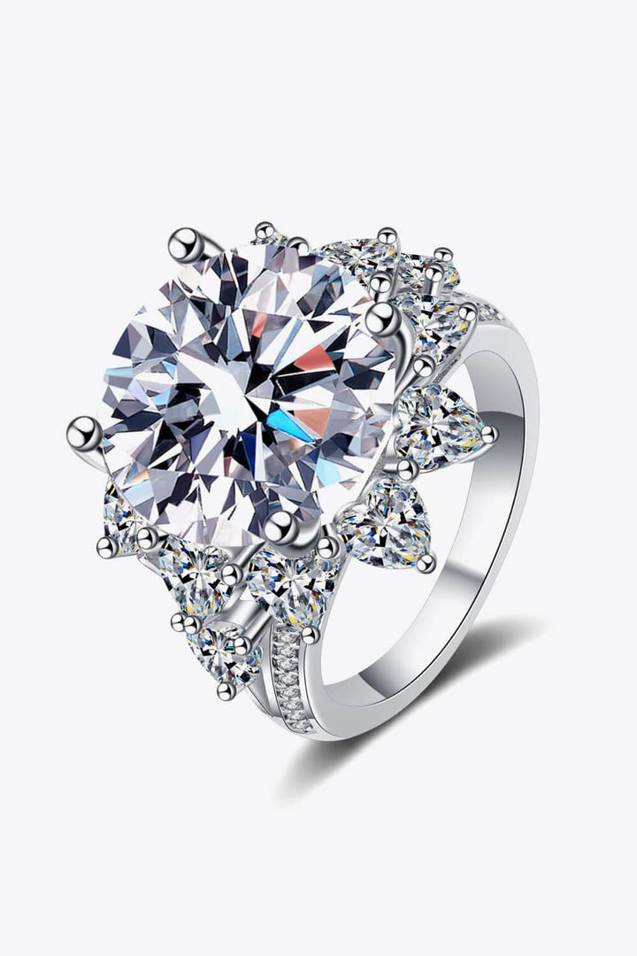 10 Carat Moissanite Flower-Shaped Ring - Trendha