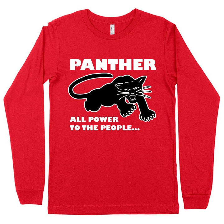 All Power to the People Long Sleeve T-Shirt - Black Panther Men's T-Shirt - Panther Graphic Tee Shirt - Trendha