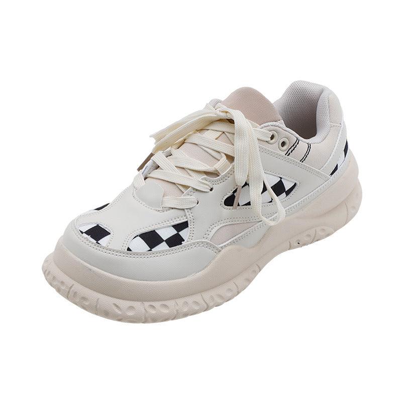 Womens Checkerboard Large Toe Retro Casual Sports Shoes - Trendha