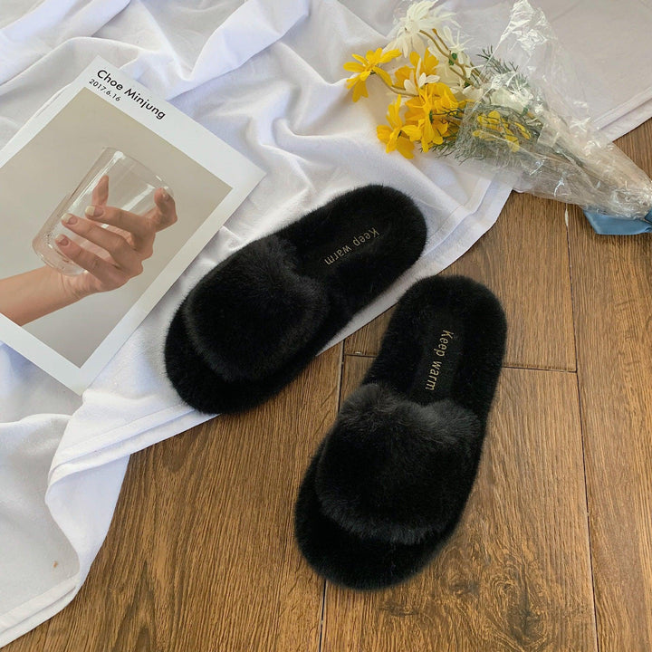 Hairy slippers for women - Trendha