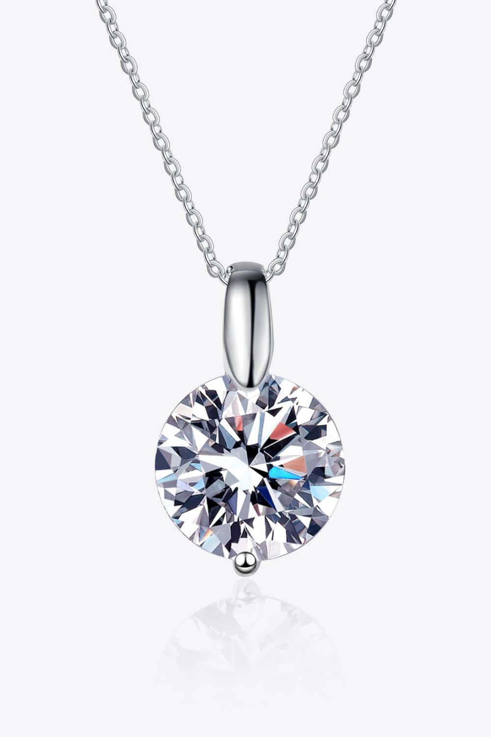 Minimalist 925 Sterling Silver Moissanite Pendant Necklace - Trendha