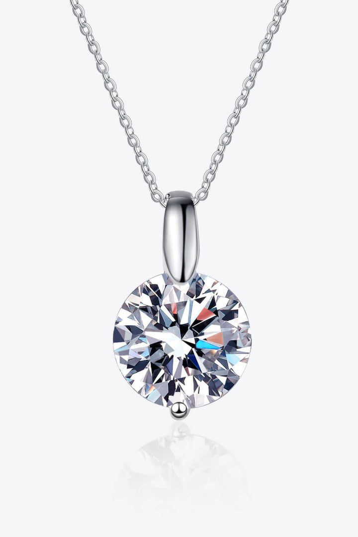 Minimalist 925 Sterling Silver Moissanite Pendant Necklace - Trendha