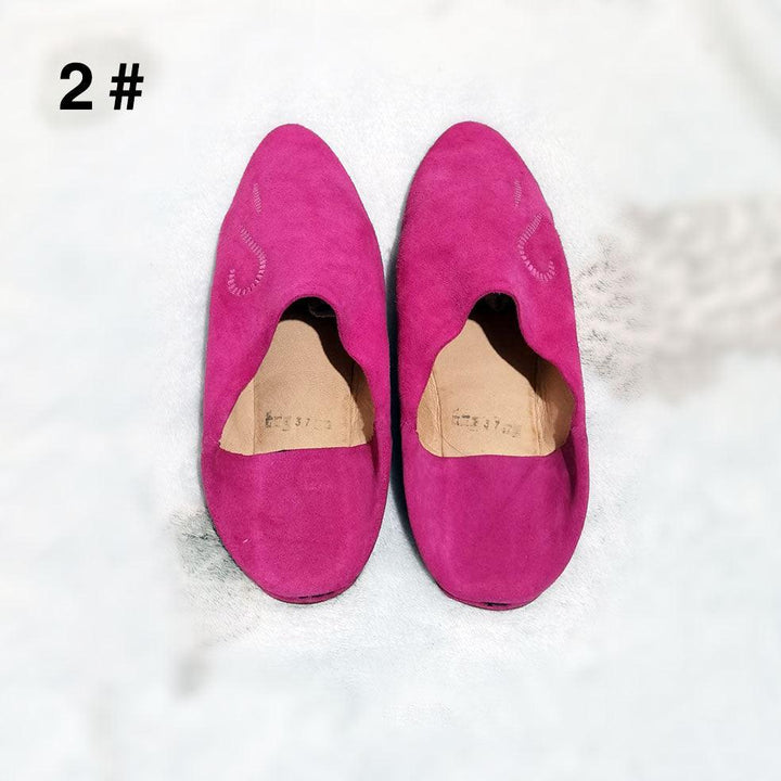 Leather Pointed Toe Mules Slippers Home Shoes Prayer - Trendha