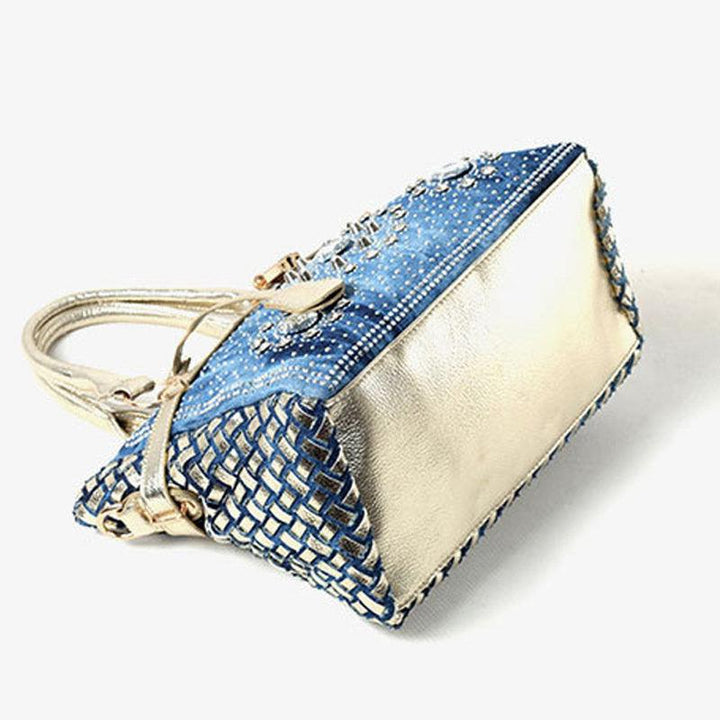New Diamond-studded Denim Single-shoulder Messenger Bag - Trendha