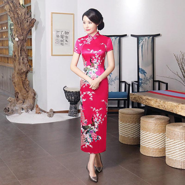 Chinese style spring and summer improved cheongsam dress long - Trendha