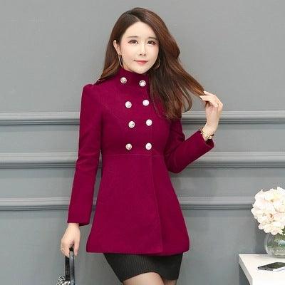 Slim Fit Plus Size Mid-Length Coat
