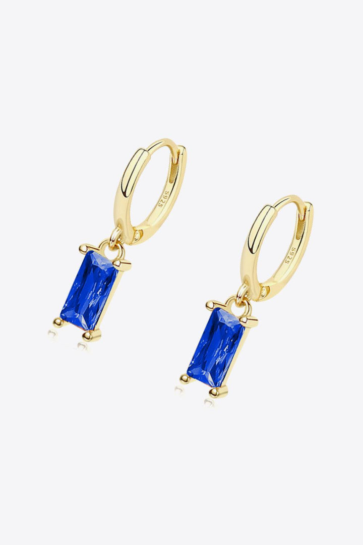 Retro 925 Sterling Silver Cubic Zirconia Drop Earrings - Trendha