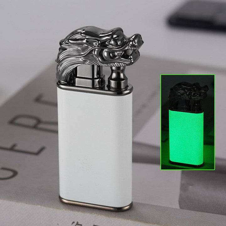 Creative Blue Flame Lighter Dolphin Dragon Tiger Double Fire Metal Winproof Lighter Inflatable Lighter - Trendha