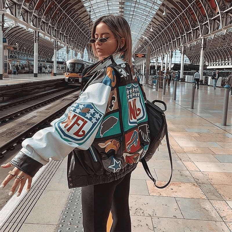 Color Block Long-sleeved Trench Coat - Trendha
