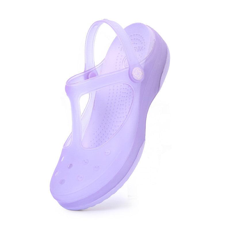 Women's Non-slip Thick-soled Beach Shoes Jelly Shoes - Trendha