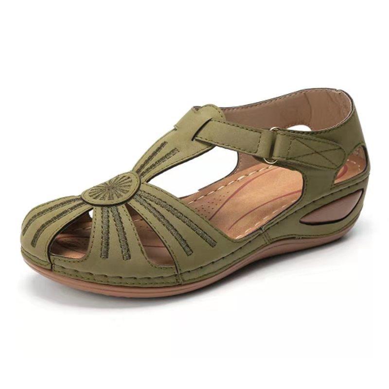 Thick-Soled Velcro Women's Hollow Sandals - Trendha