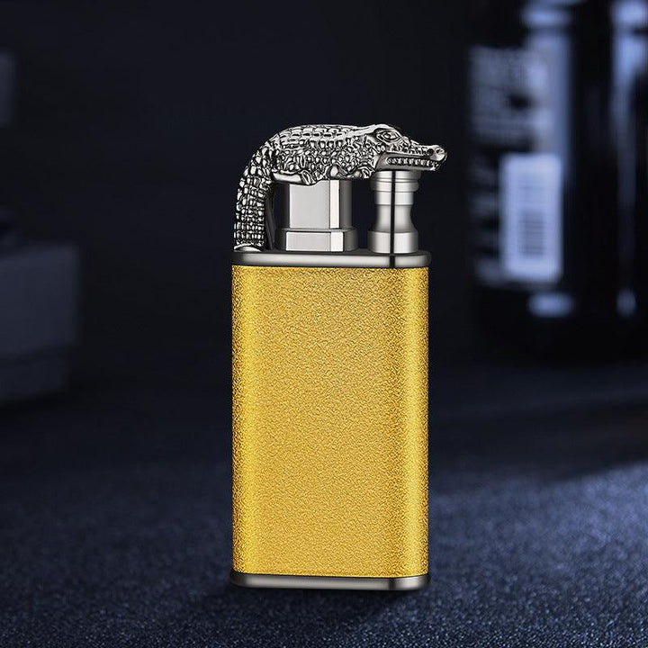 Creative Blue Flame Lighter Dolphin Dragon Tiger Double Fire Metal Winproof Lighter Inflatable Lighter - Trendha
