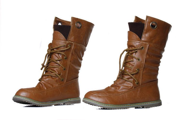 Soft leather motorcycle booties - Trendha