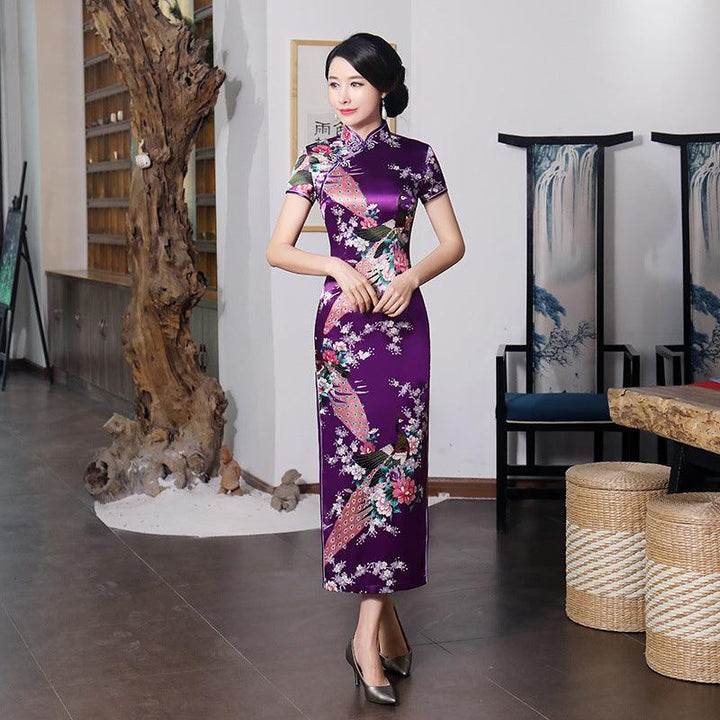 Chinese style spring and summer improved cheongsam dress long - Trendha