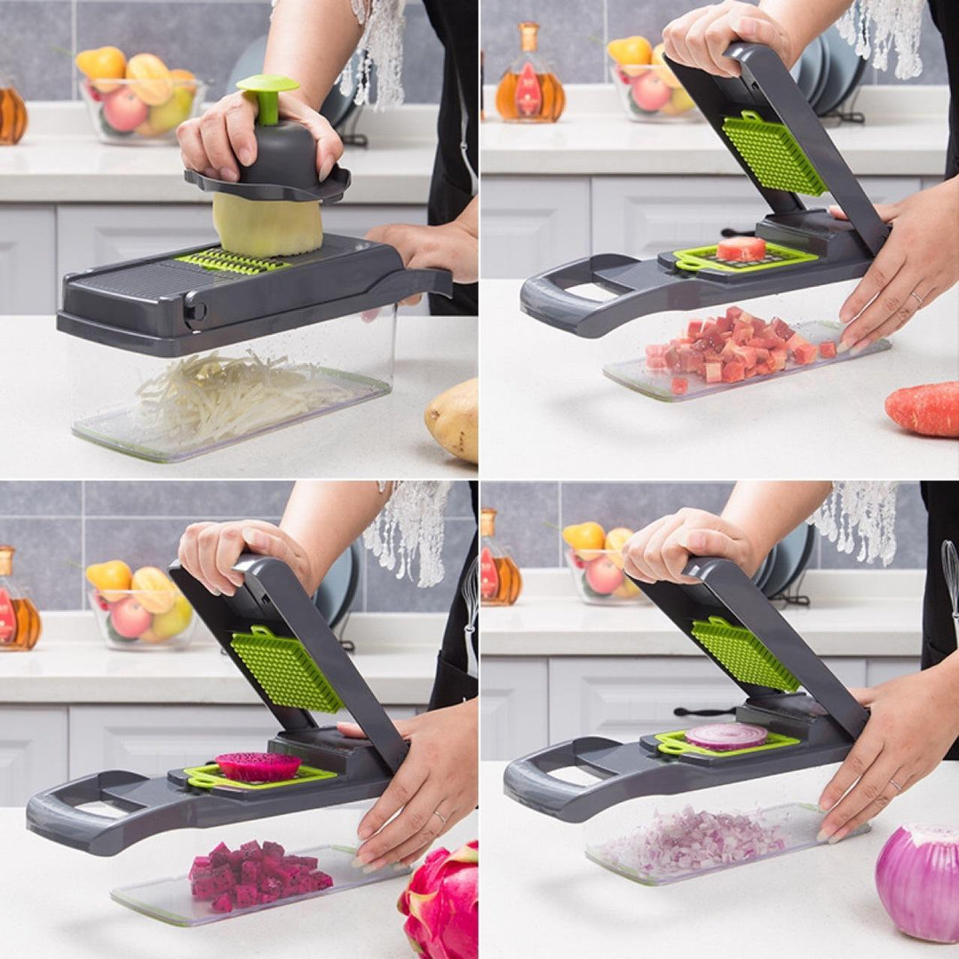 12 In 1 Manual Vegetable Chopper Kitchen Gadgets Food Chopper Onion Cutter Vegetable Slicer - Trendha