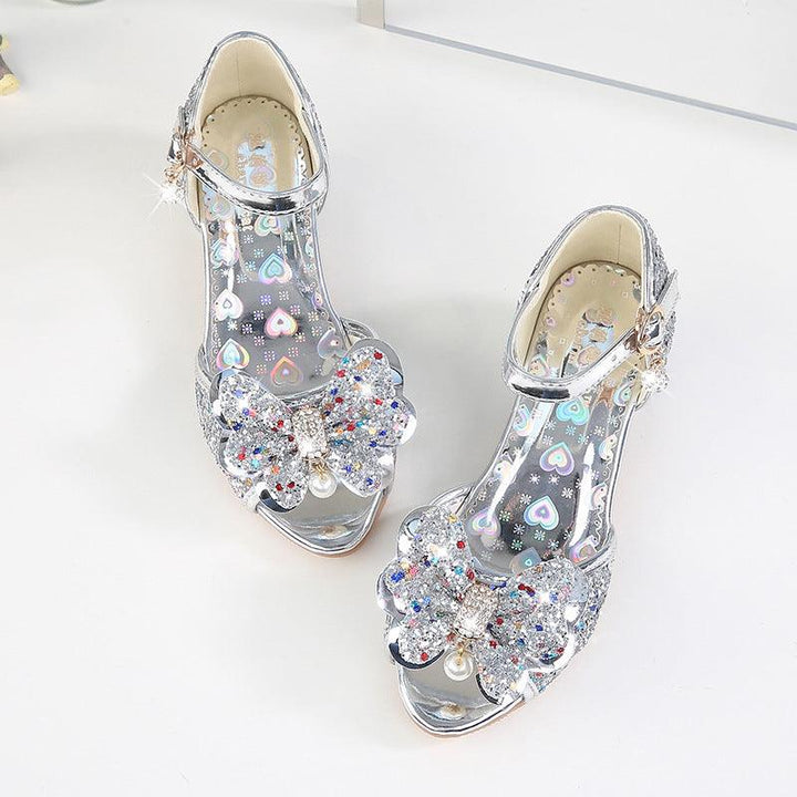 Girls' High Heel Leather Sandals With Soft Sole - Trendha