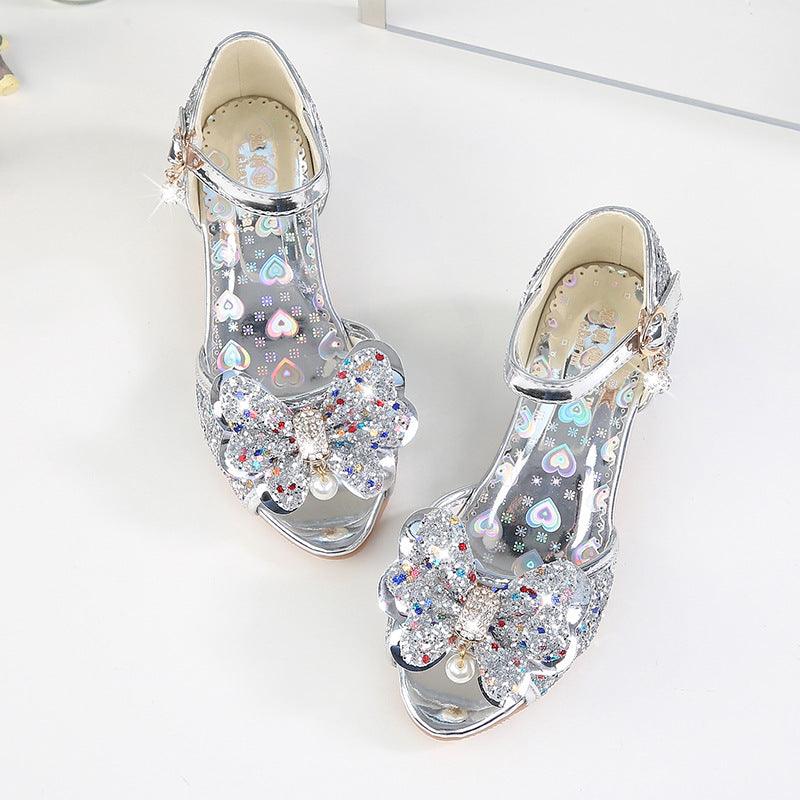 Girls' High Heel Leather Sandals With Soft Sole - Trendha