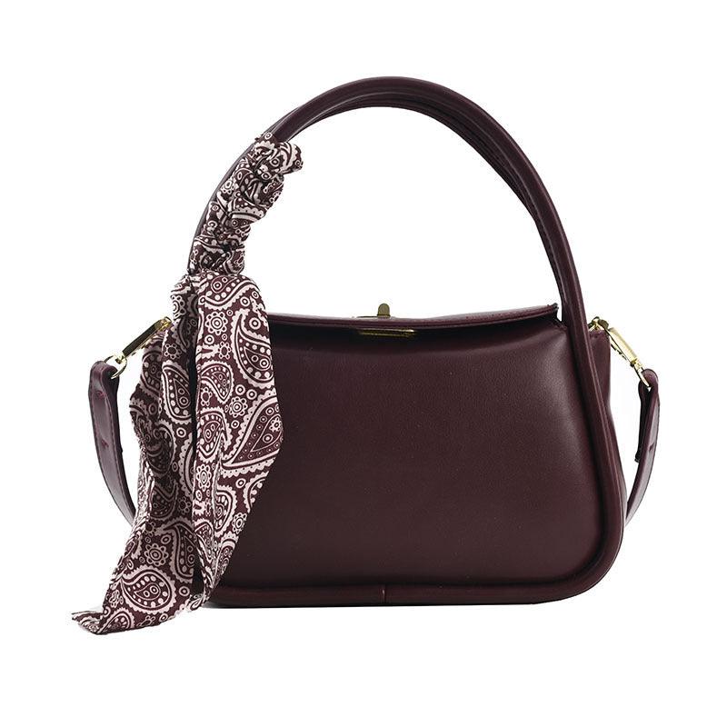Pure Color Silk Scarf Printed Trendy Handbags - Trendha