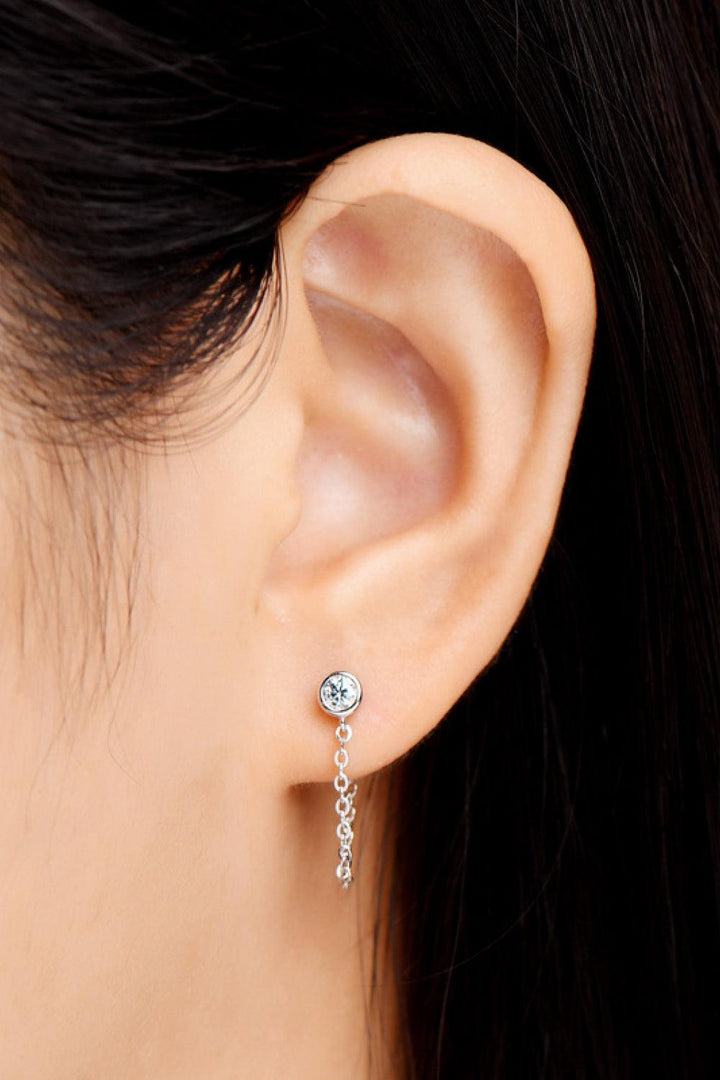 Inlaid Moissanite Chain Earrings - Trendha