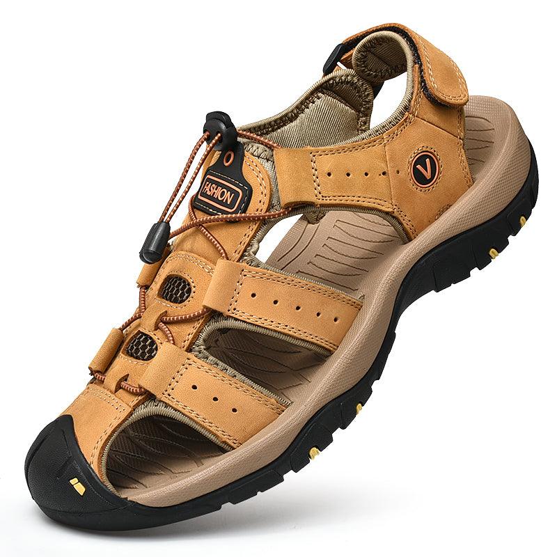 Sandals Men's Trendy Leather Toe Slippers Outdoor Sports Casual Shoes - Trendha